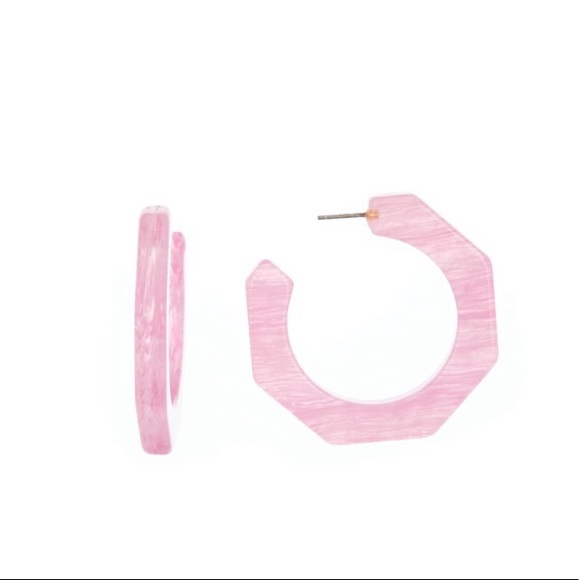 Madewell Jewelry - Madewell resin hoop earrings. Pink. NWT.